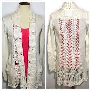 ANGEL OF THE NORTH ANTHROPOLOGIE CROCHET CARDIGAN